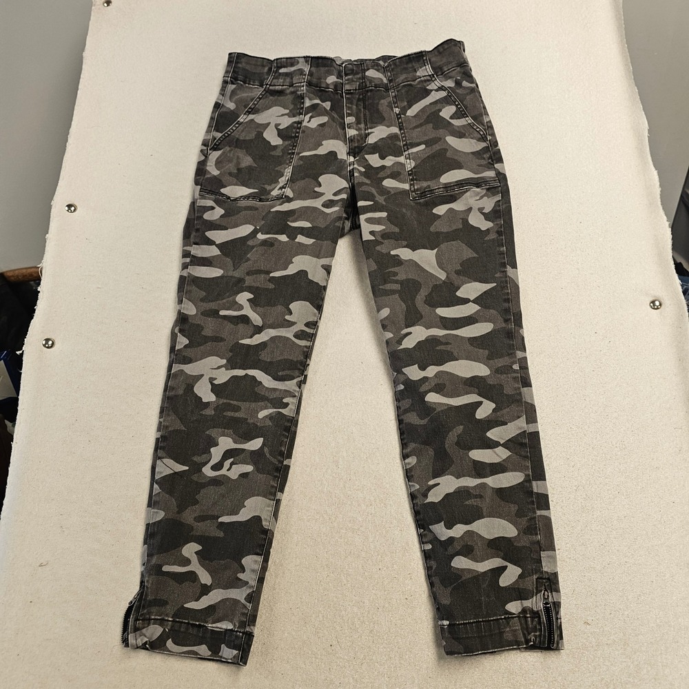KUT from the Kloth Grey Camo Skinny Utility Pants Zipper Ankle Size 14